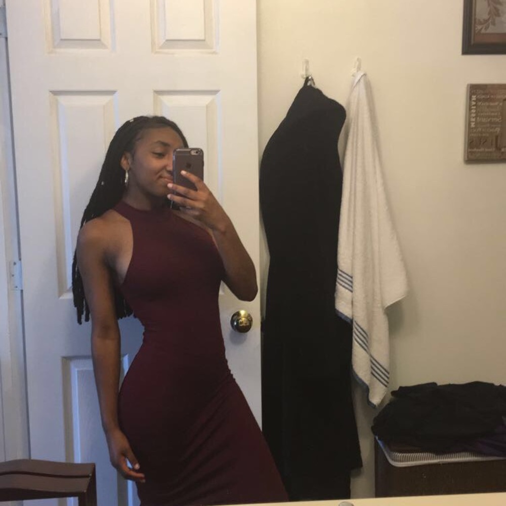 Burgundy dress
